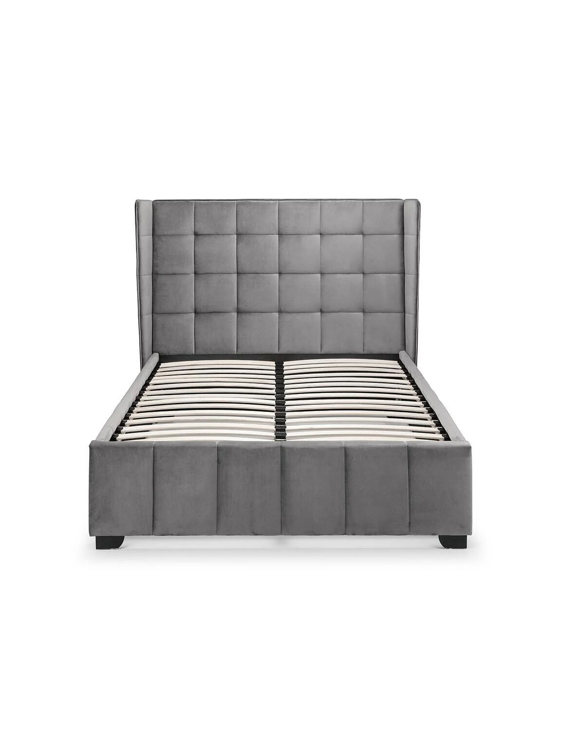 Gatsby Velvet King Size Bed Lift up With Storage In Light Grey Modern Bedroom - Image 8
