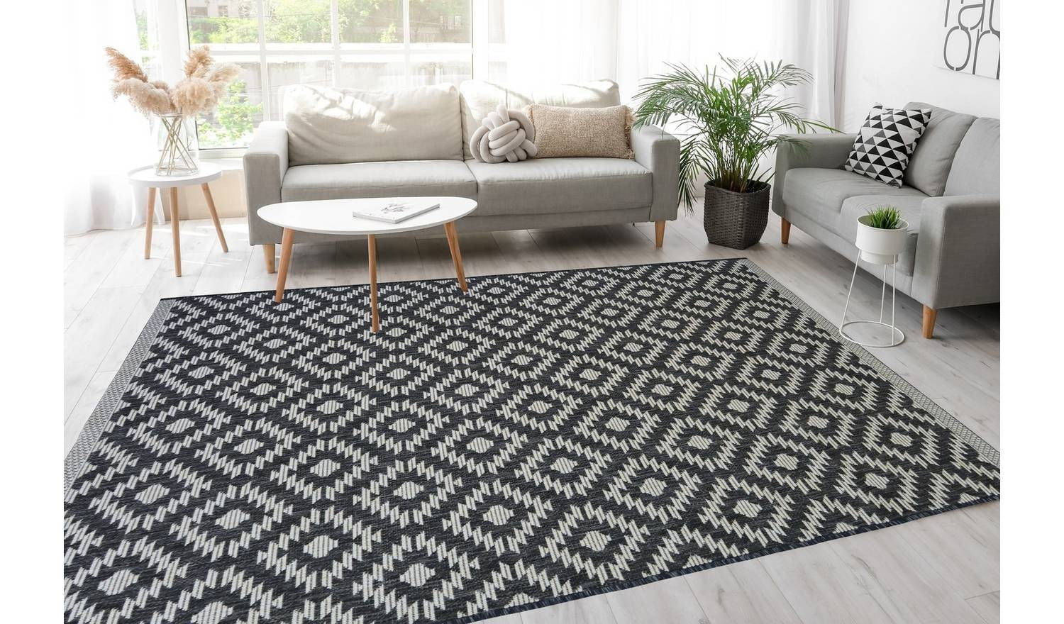 Genesis Grey Indoor Outdoor Rug 160X230 Patio Garden Floor - Image 3