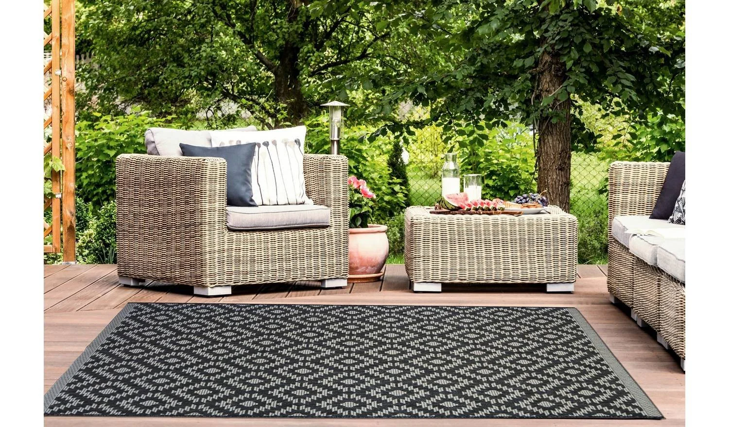 Genesis Grey Indoor Outdoor Rug 160X230 Patio Garden Floor - Image 4