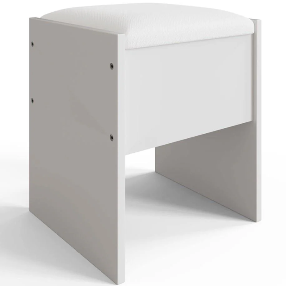 GFW Eva 2 Drawer White Dressing Table Set with LED Mirror And Stool - Image 5