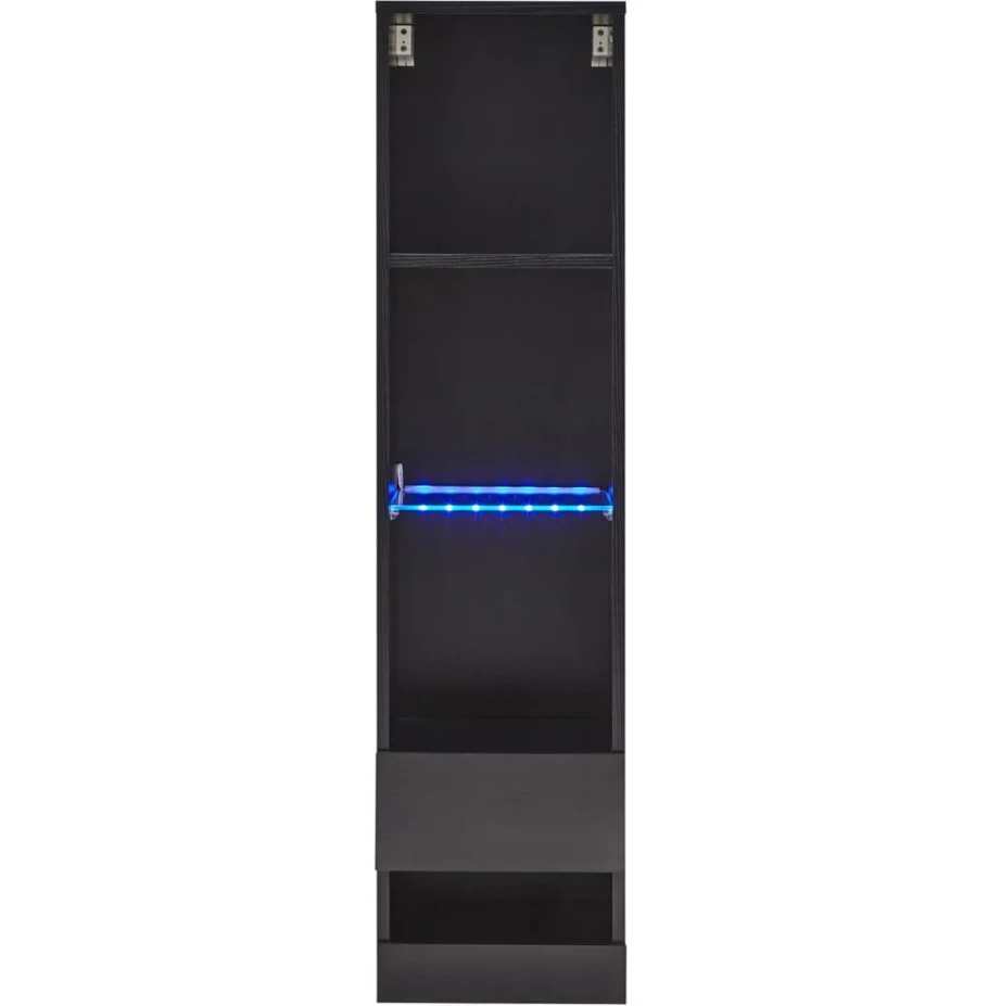 GFW Galicia 4 Shelf Wall Mounted Tall LED Shelving Unit Black - Image 3