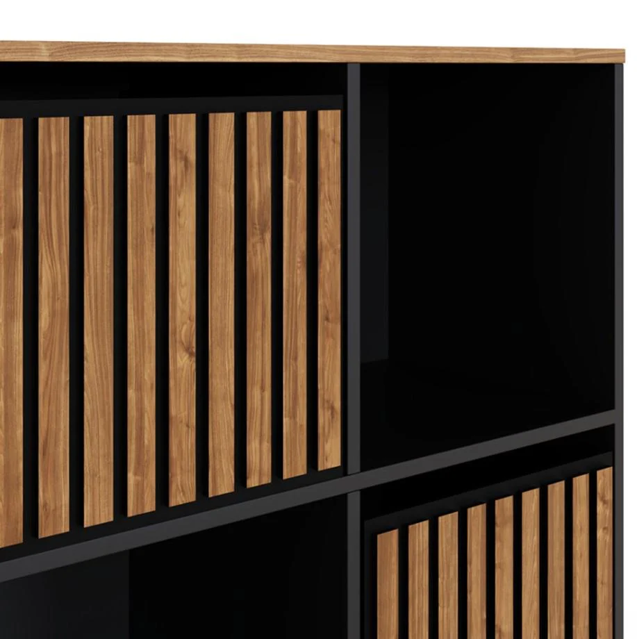 GFW Kube Black and Walnut 2 Drawer 2 Shelf Storage Unit Organiser - Image 6