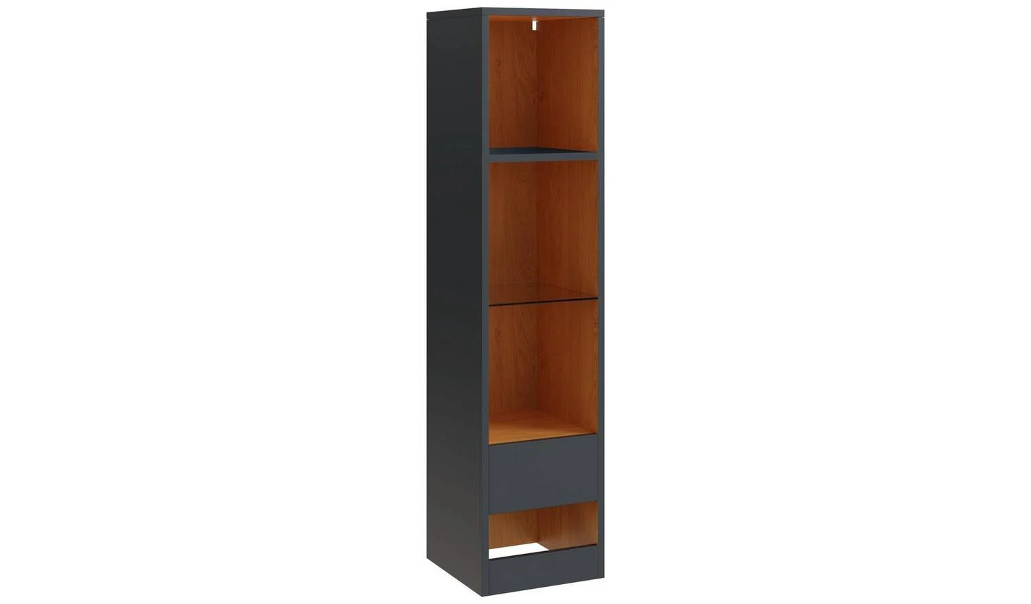 GFW Leon Narrow Bookcase Anthracite Slim Storage Shelf Living Room - Image 2