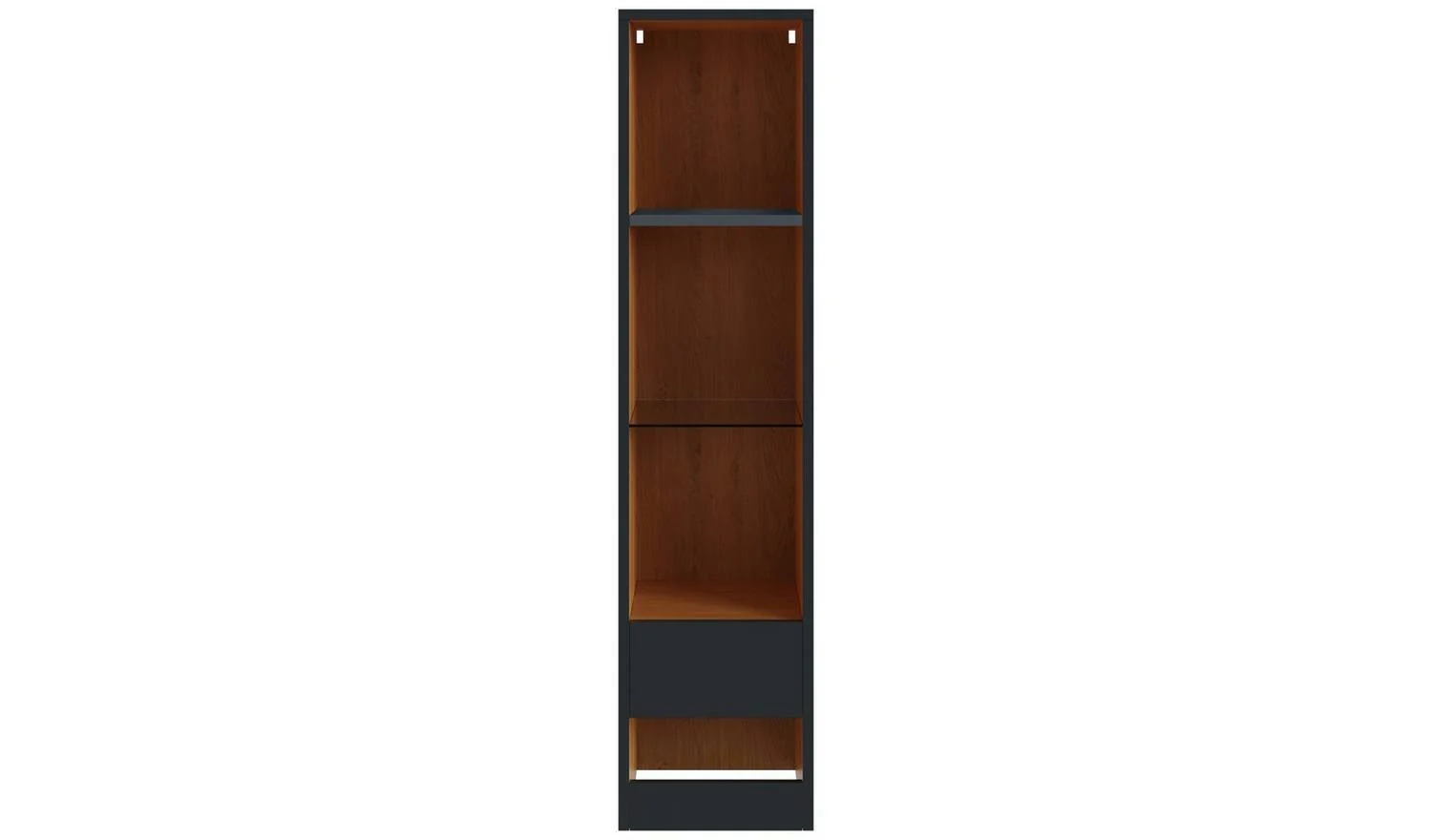 GFW Leon Narrow Bookcase Anthracite Slim Storage Shelf Living Room - Image 3