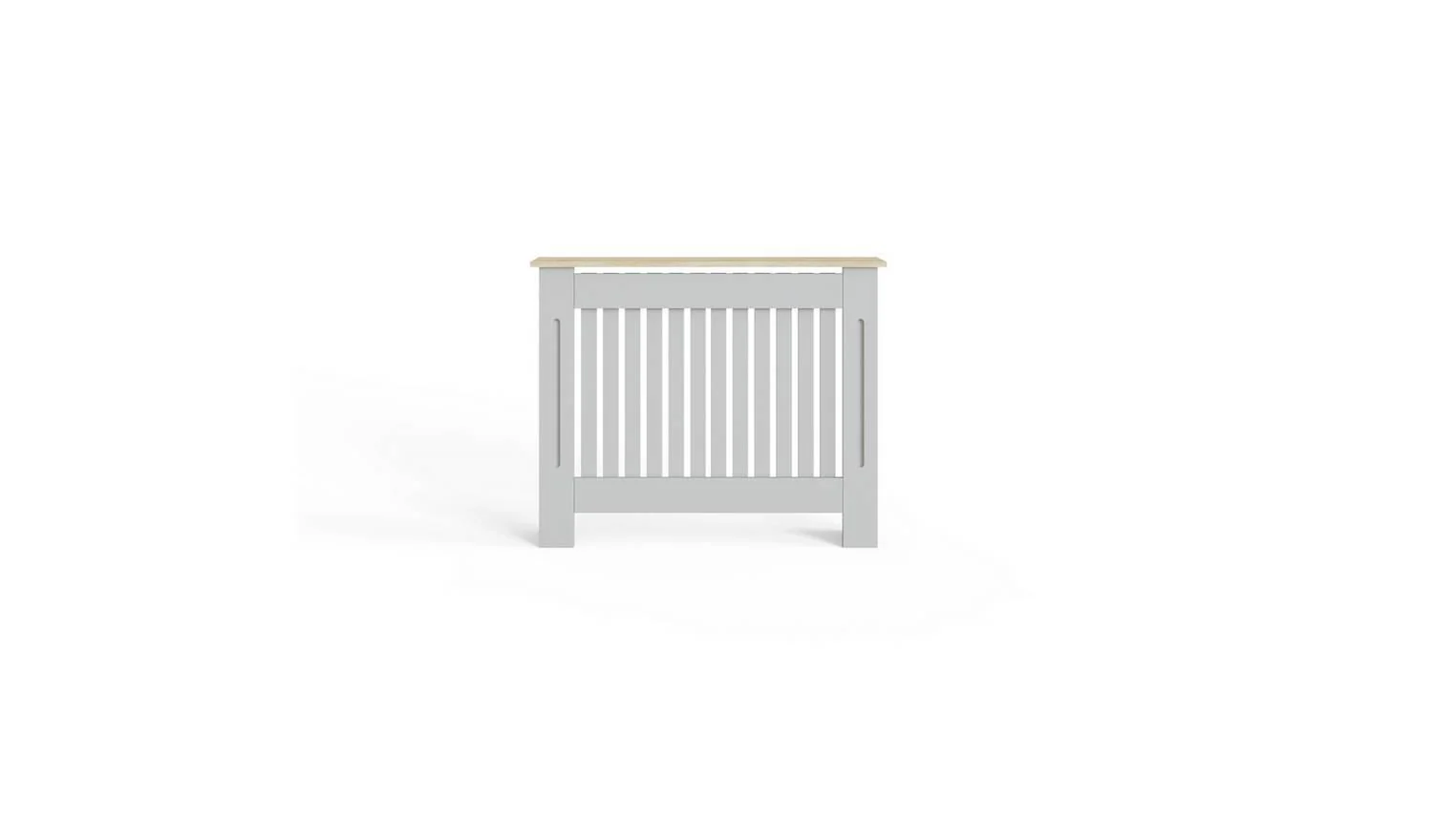 GFW Longslow Medium Radiator Cover Grey Oak With Ventilation Slats Shelf - Image 4