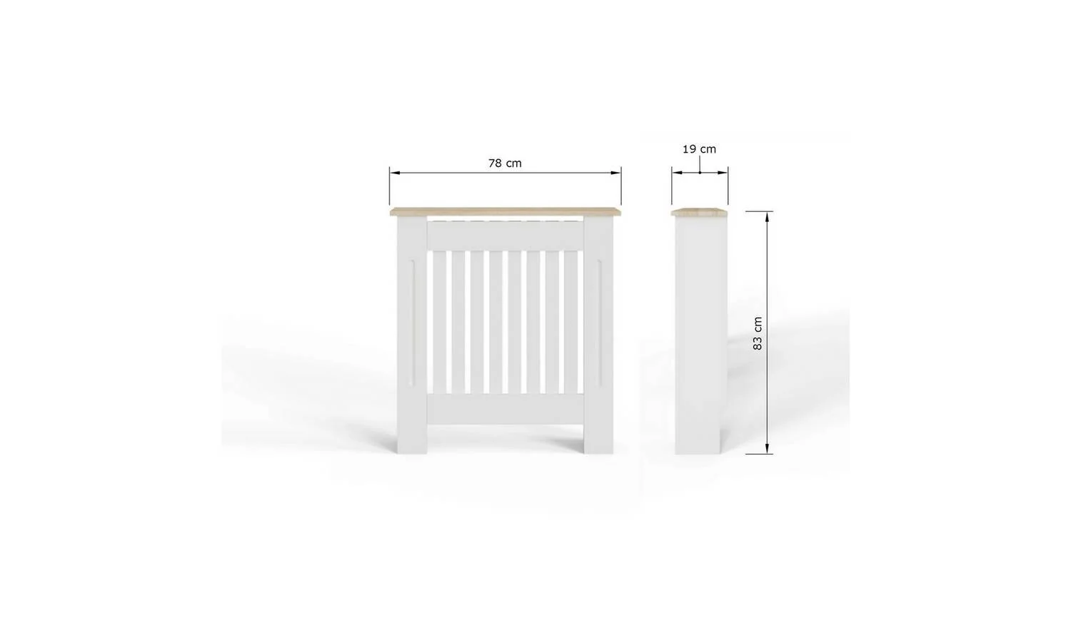 GFW Longslow Small Radiator Cover White & Oak Easy Assembly UK - Image 2
