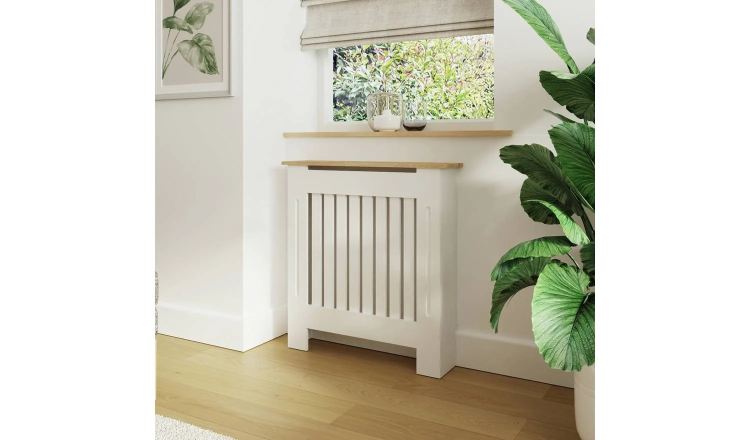 GFW Longslow Small Radiator Cover White & Oak Easy Assembly UK - Image 6