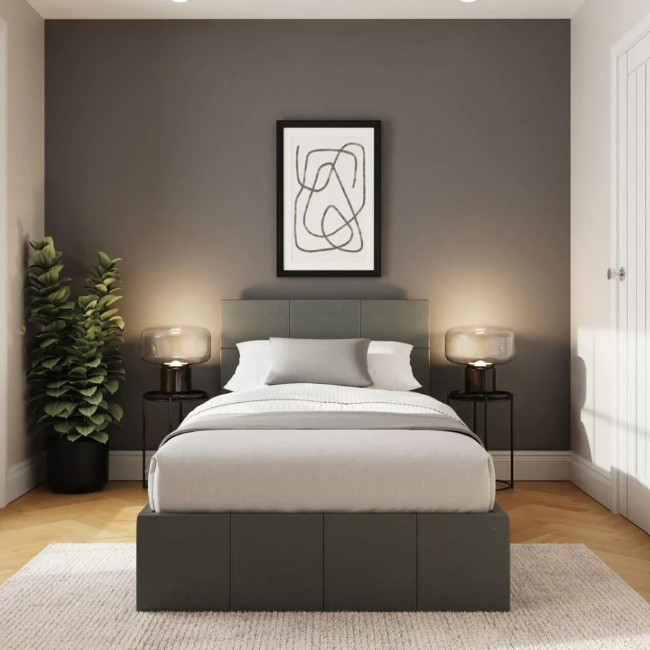 GFW Single Grey End Lift Ottoman Bed Frame Underbed Space Saver UK - Image 8