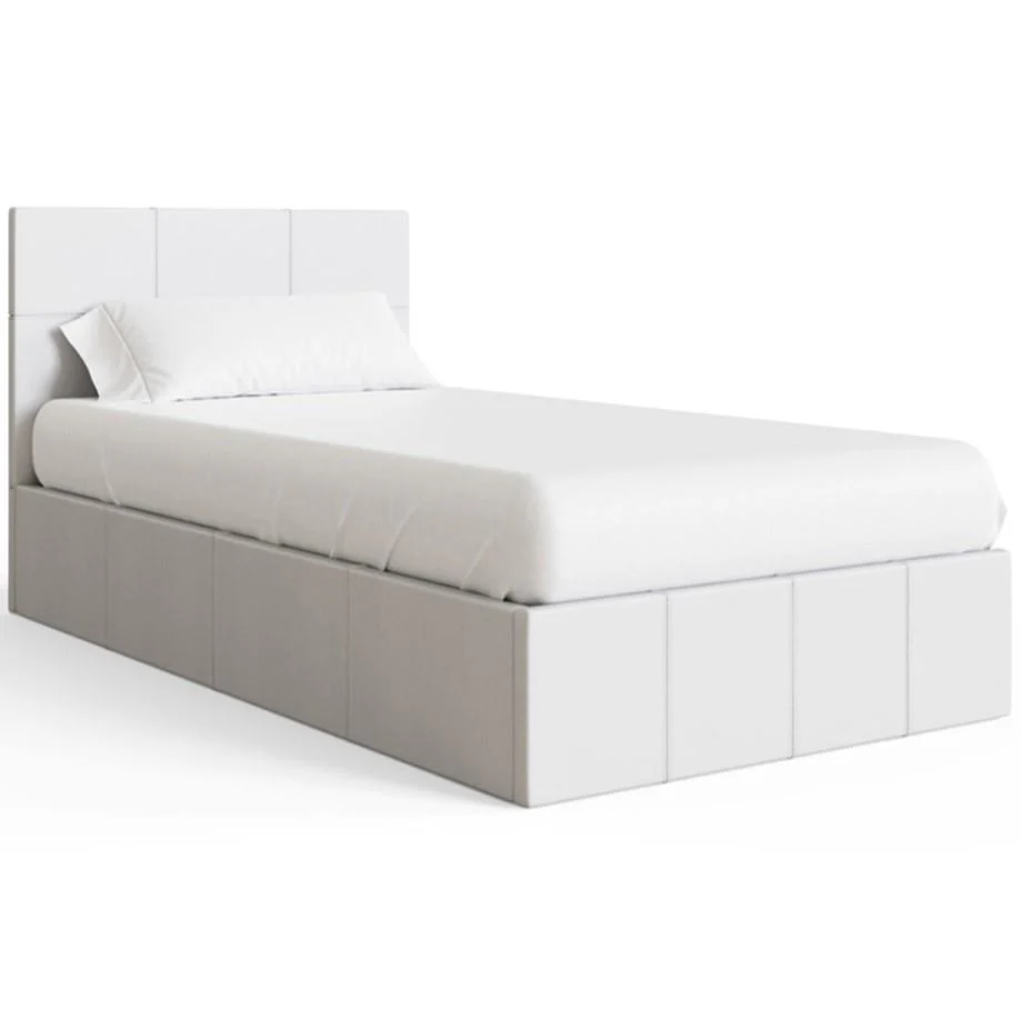 GFW Single Matt White End Lift Ottoman Bed Easy Access Storage Bedroom - Image 3
