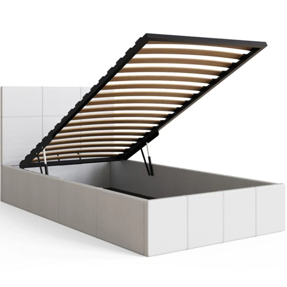 GFW Single Matt White End Lift Ottoman Bed Easy Access Storage Bedroom - Image 4