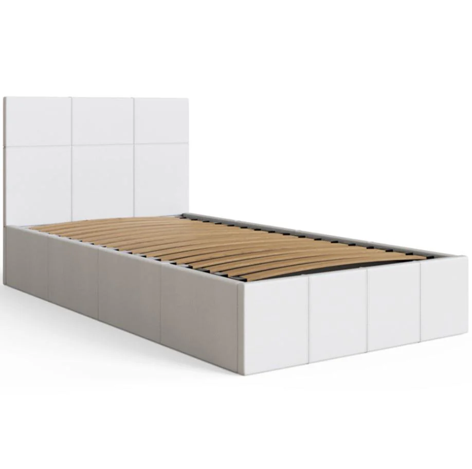 GFW Single Matt White End Lift Ottoman Bed Easy Access Storage Bedroom - Image 5