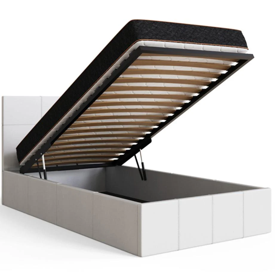 GFW Single Matt White End Lift Ottoman Bed Easy Access Storage Bedroom - Image 7