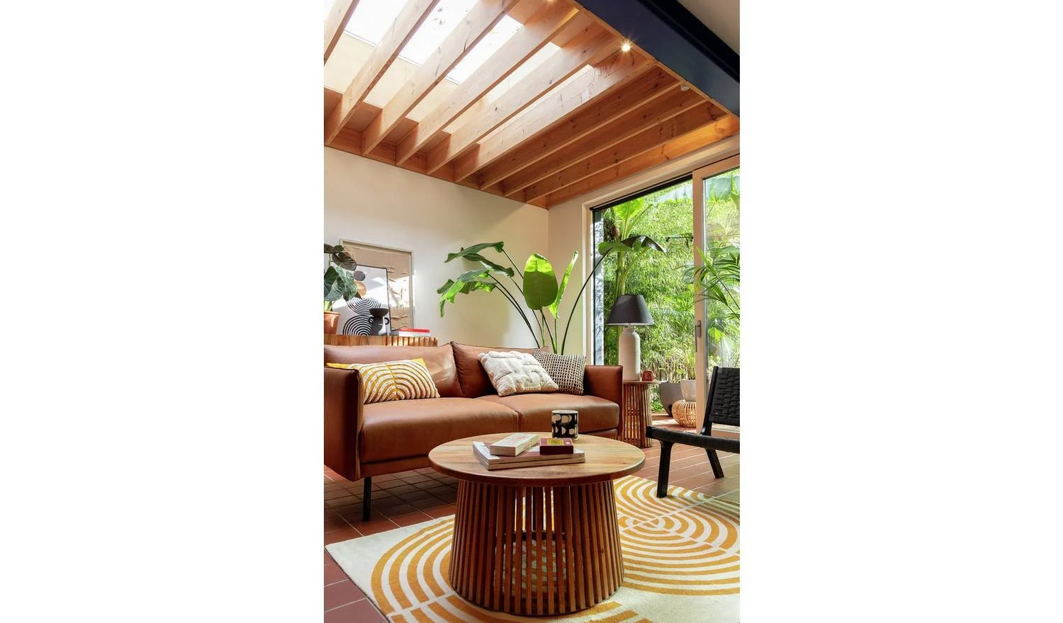 Global Swirl Yellow Cotton Flatweave Rug 120X170cm Patterned Living Room - Image 4