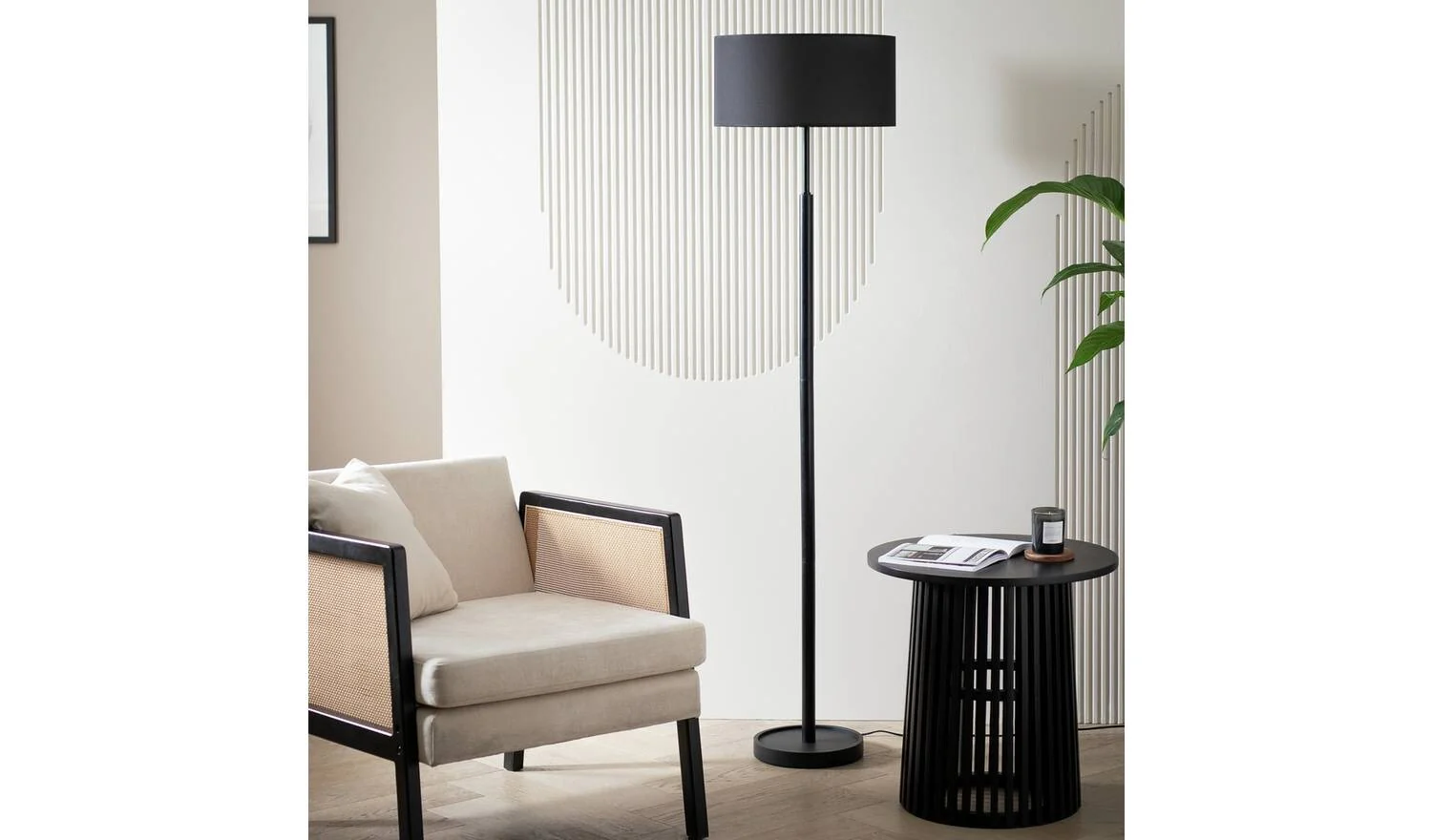 Gloss Stick Floor Lamp Black Contemporary Style Home Decor - Image 3