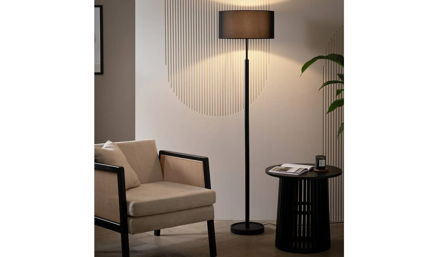 Gloss Stick Floor Lamp Black Contemporary Style Home Decor - Image 4