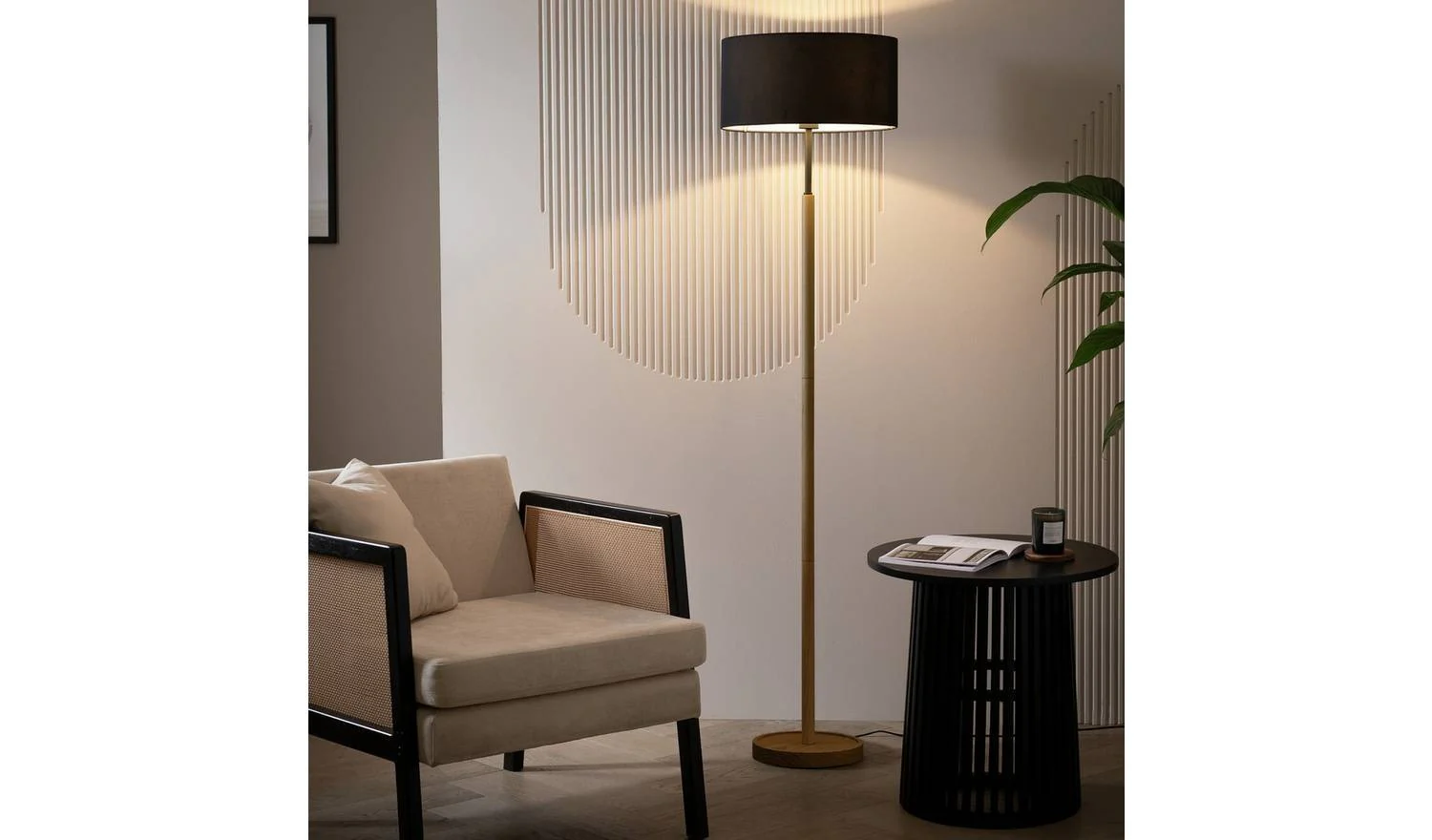 Gloss Stick Floor Lamp Grey Modern Reading Light Living Room - Image 4