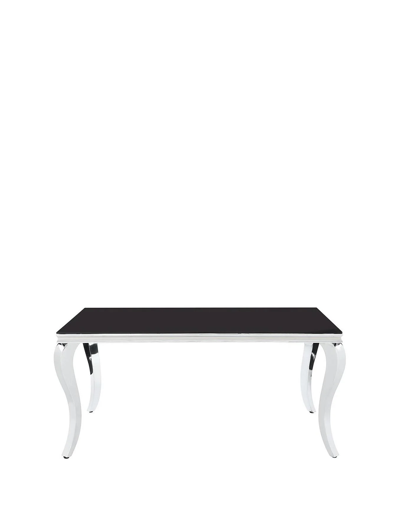 Grace 160 cm Rectangle Dining Table + 6 Chairs Black Chrome Modern Kitchen - Image 3