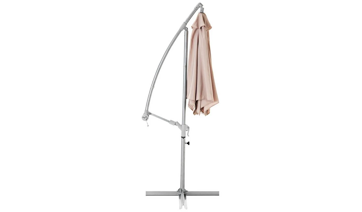 2.5m Overhanging Garden Parasol Cream Outdoor Patio Sun Shade Umbrella - Image 4