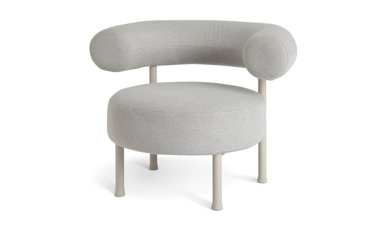 60 Tuva Fabric Curved Chair Grey Comfortable Lounge Seat Design - Image 3