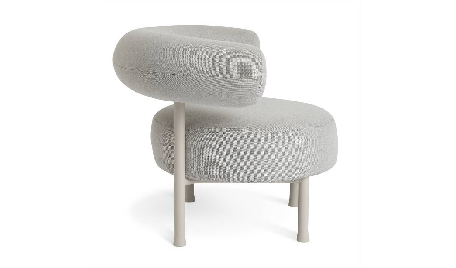 60 Tuva Fabric Curved Chair Grey Comfortable Lounge Seat Design - Image 6