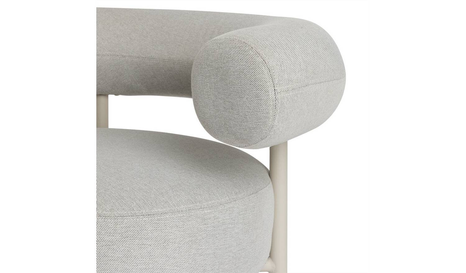 60 Tuva Fabric Curved Chair Grey Comfortable Lounge Seat Design - Image 9