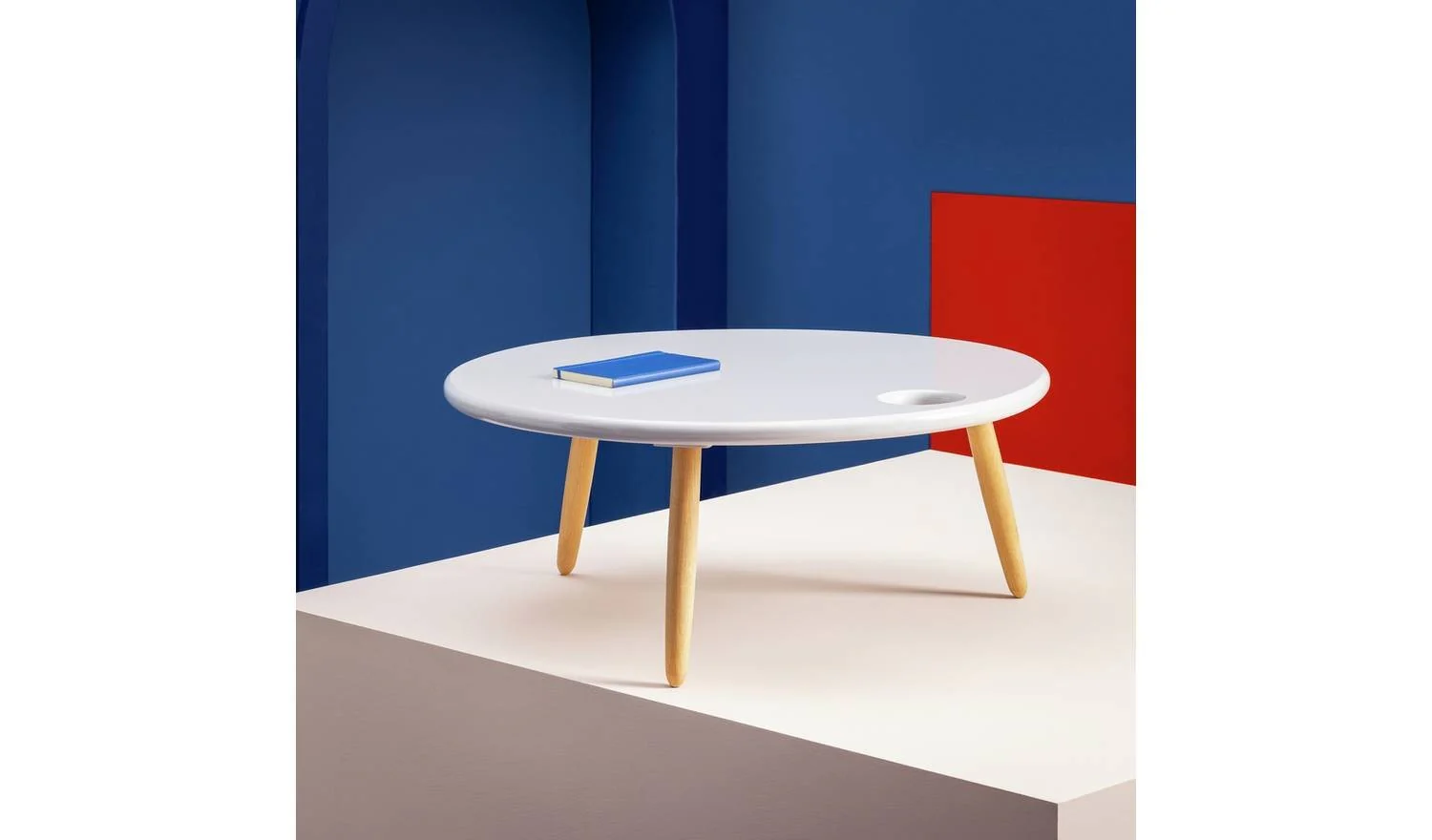 60 Yumemi Round Coffee Table by Felix Conran Grey Contemporary Design - Image 3
