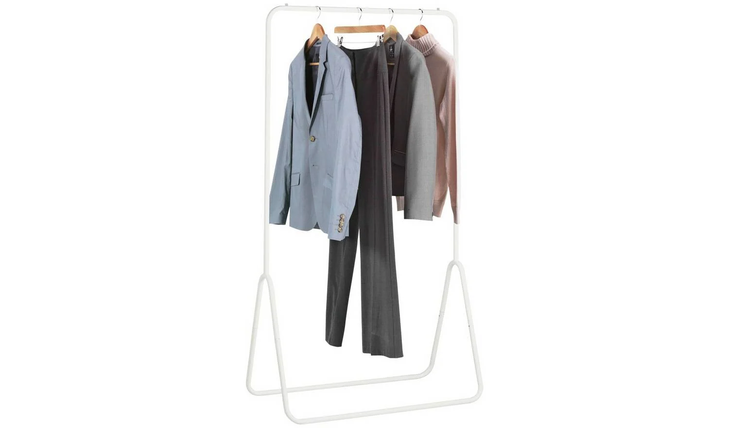 Arnie Clothes Rail White Freestanding Wardrobe Storage Garment Organiser - Image 3
