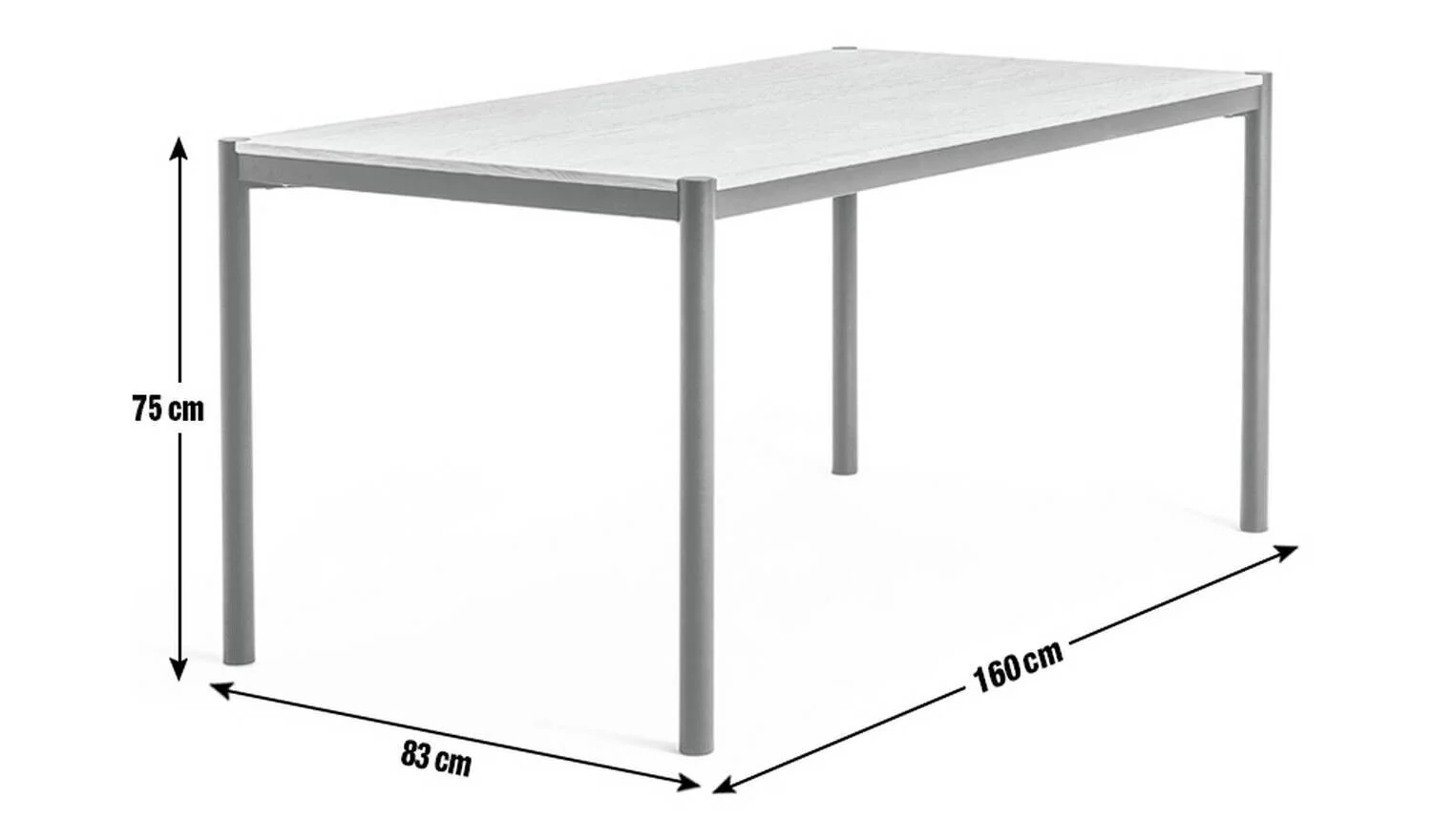 Habitat Caleb Wood 4 Seater Dining Table White Stylish and Durable Dining Table - Image 2
