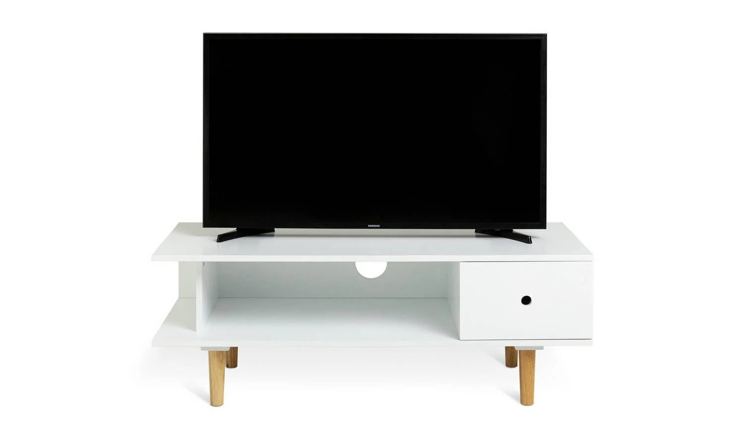Cato 1 Drawer TV Unit White Media Storage Cabinet Living Room Furniture - Image 4