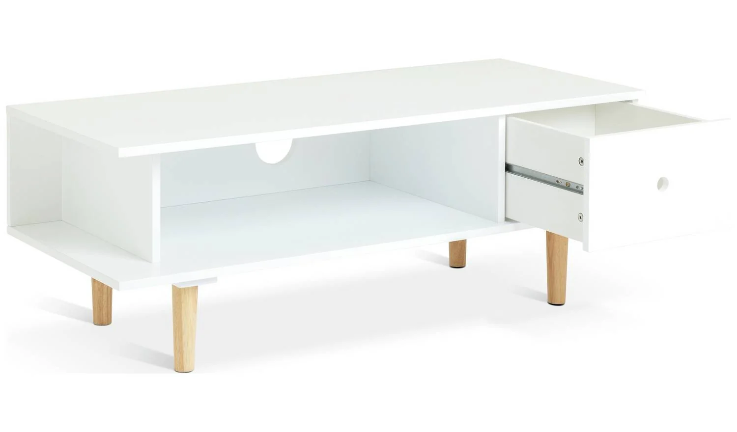 Cato 1 Drawer TV Unit White Media Storage Cabinet Living Room Furniture - Image 6