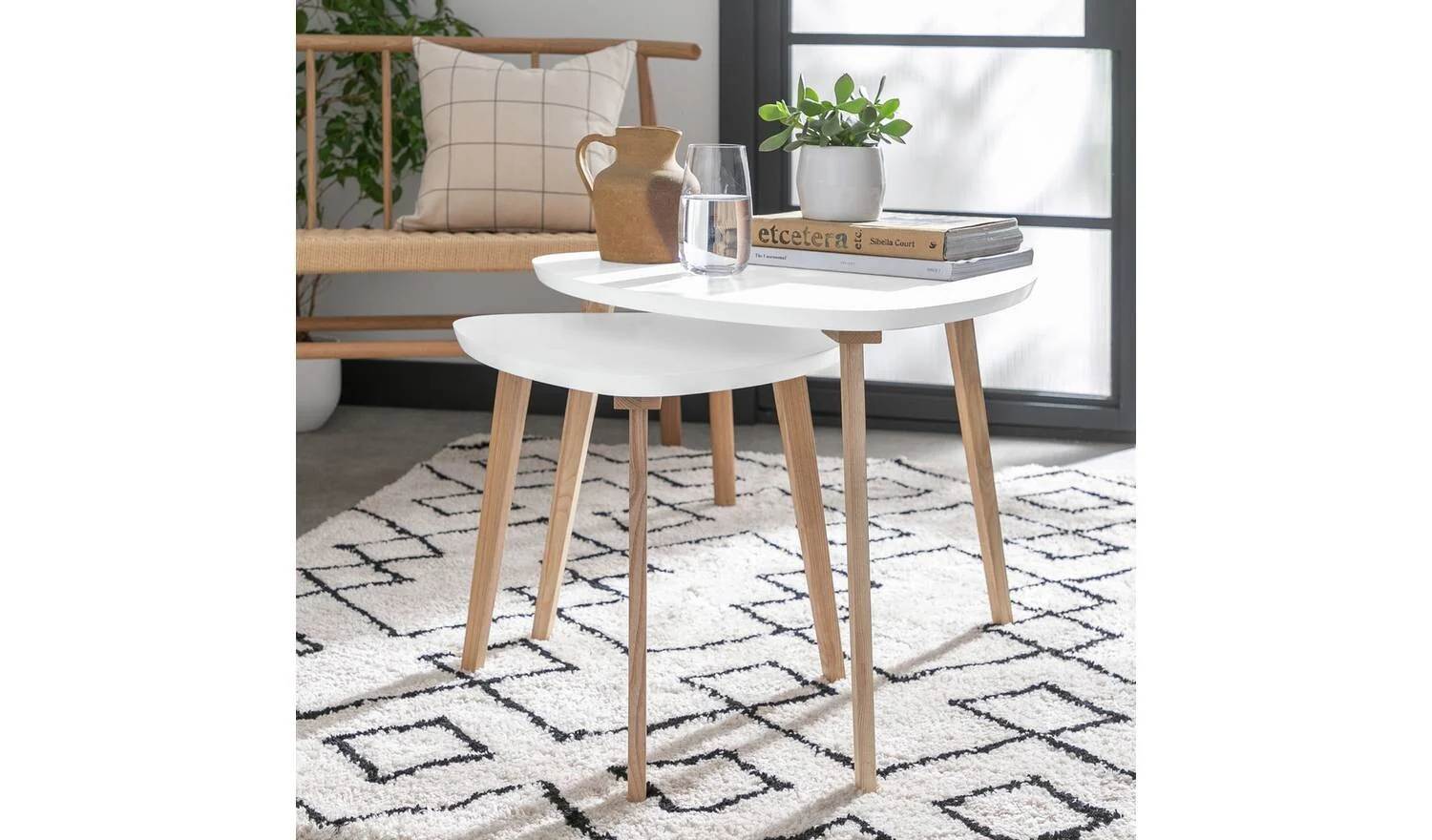 Cato Nest of 2 Tables White Modern Living Room Furniture Side Tables - Image 3