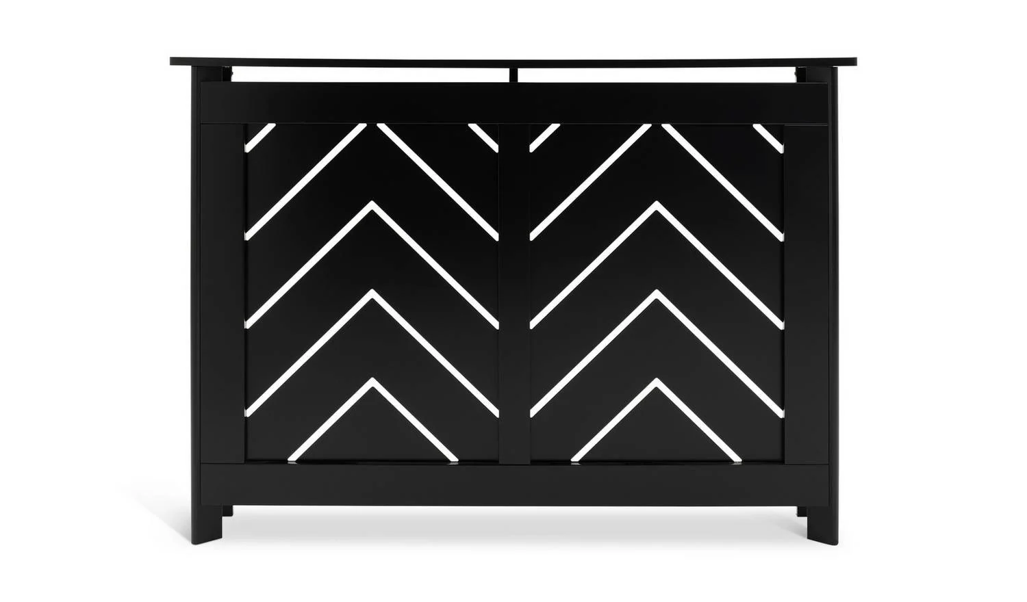 Chevron Small Radiator Cover Black Modern Home Heating Cabinet Furniture - Image 4