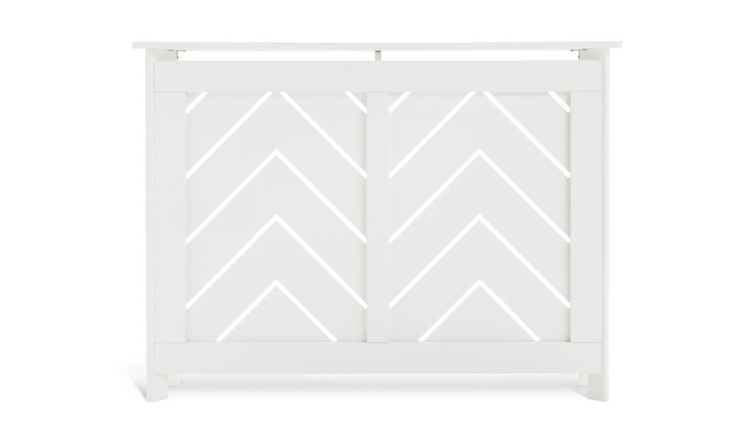 Chevron Small Radiator Cover White Modern Home Heating Cabinet Furniture - Image 3