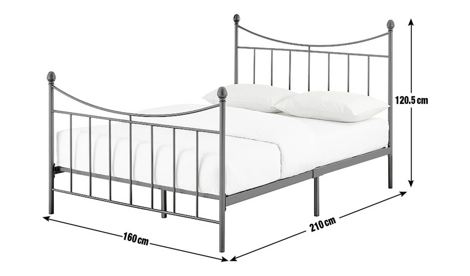 Clara Kingsize Metal Bed Frame Black Industrial Style Modern Home - Image 3