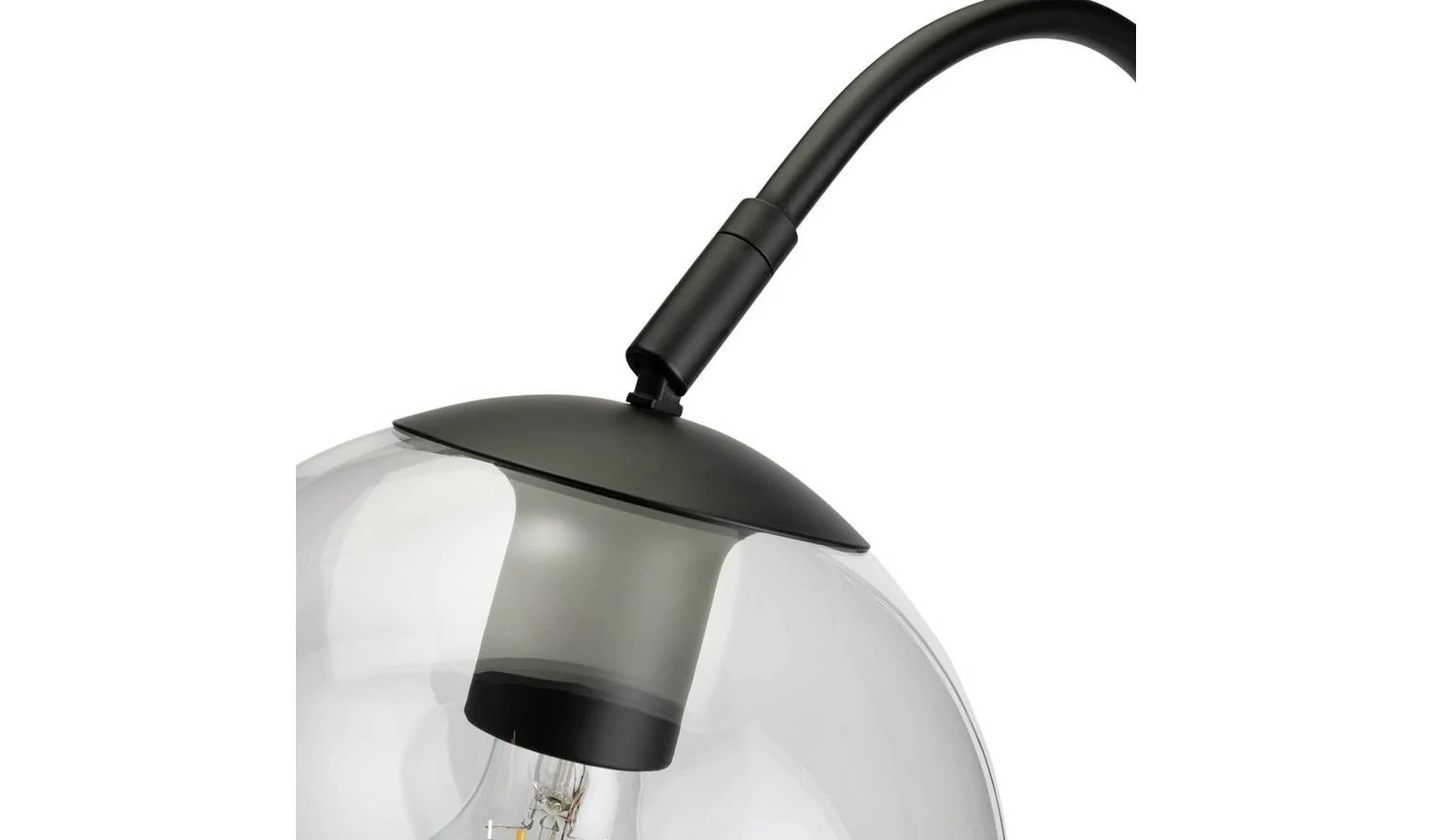 Coleman Glass Shade Metal Floor Lamp Matte Black Modern Reading Light - Image 5