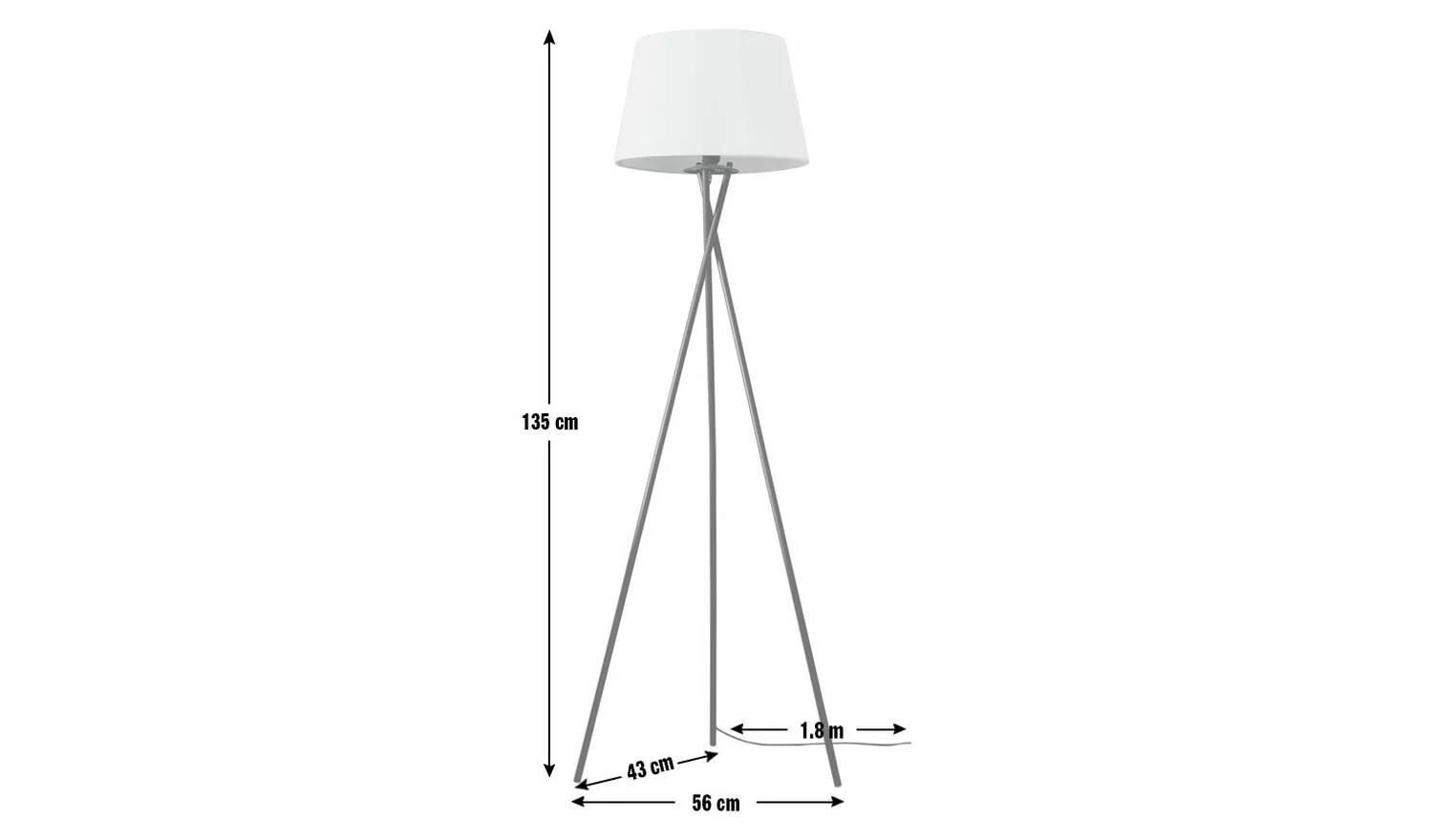 Cortillo Base Only Tripod Floor Lamp Black Modern Living Room Lighting - Image 3