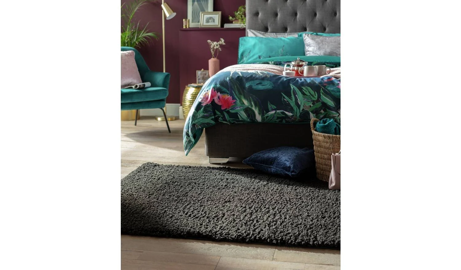 Cosy Black Shaggy Rug 290x200cm Large Living Room Bedroom Floor - Image 2