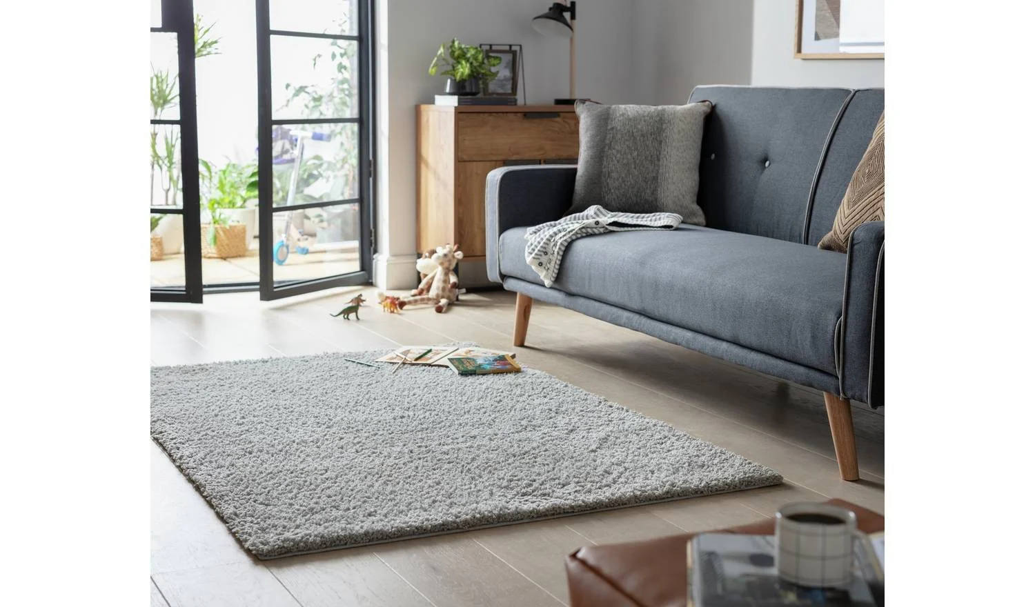 Cosy Dove Grey Shaggy Rug 230x160cm Living Room Bedroom Floor Soft - Image 3