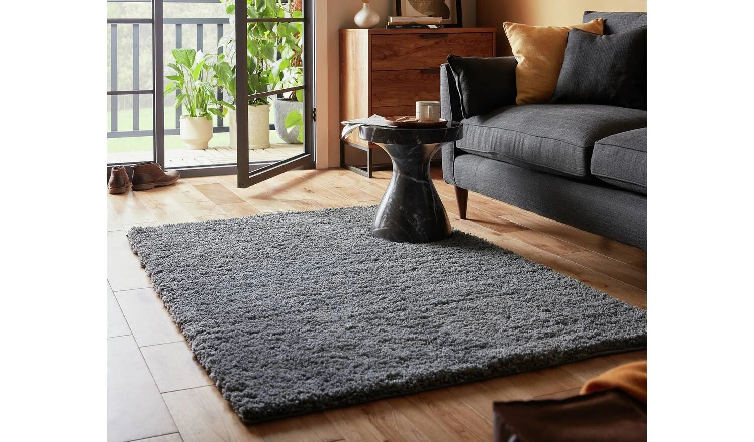 Cosy Flint Grey Shaggy Rug 230x160cm Living Room Bedroom Floor Soft - Image 2