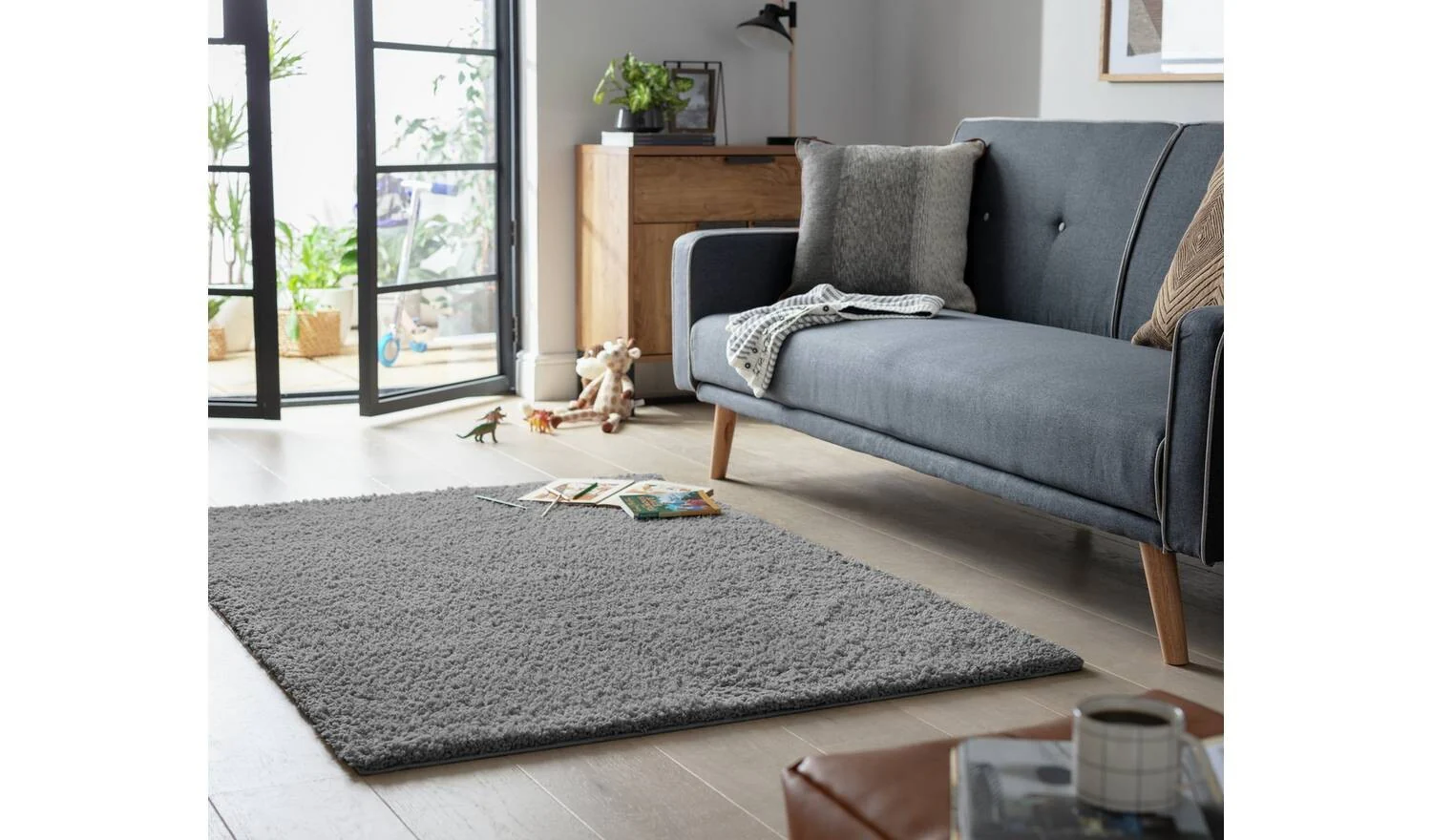 Cosy Flint Grey Shaggy Rug 290x200cm Large Living Room Bedroom Floor - Image 2