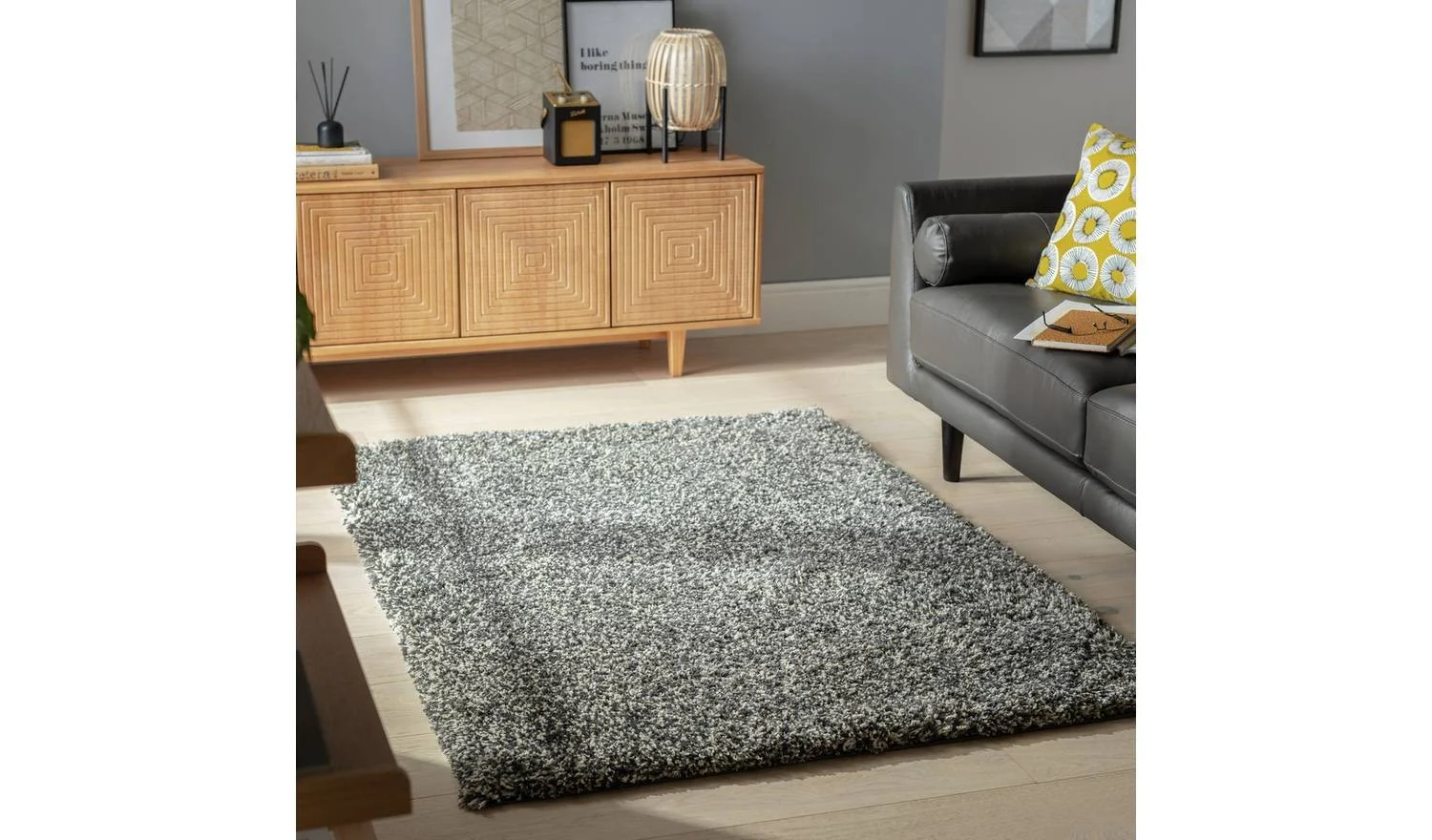 Cosy Grey Shaggy Rug 290x200cm Large Living Room Bedroom Floor - Image 2