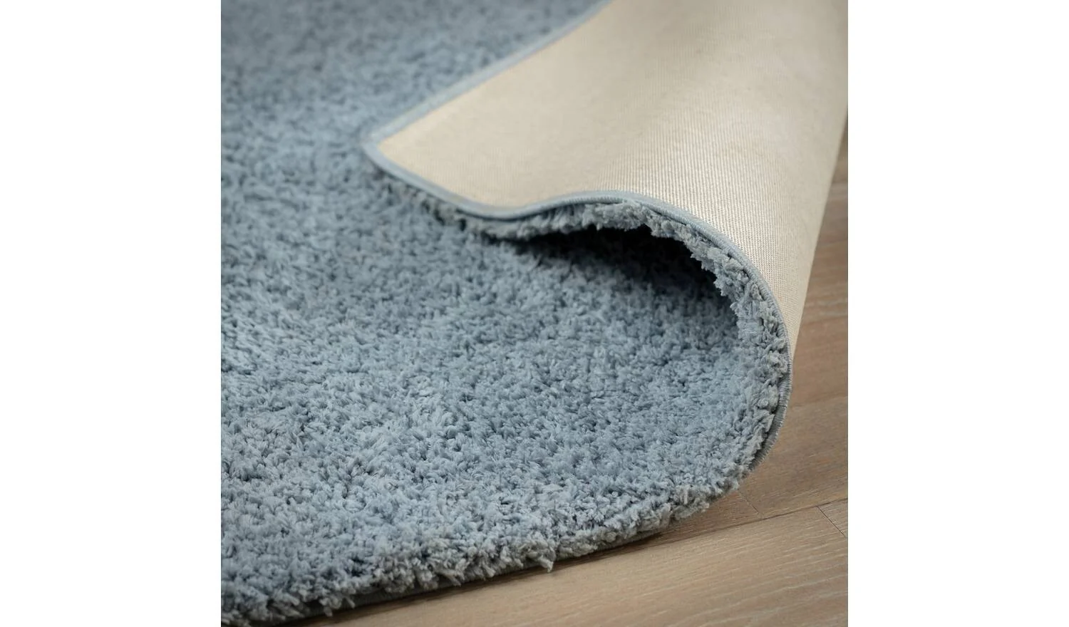 Cosy Recycled Blue Shaggy Rug 150x80cm Soft Living Room Bedroom Floor - Image 4