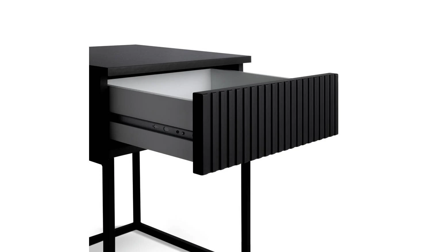 Habitat Digby 1 Drawer Bedside Table Anthracite Elegant Bedroom Storage - Image 3