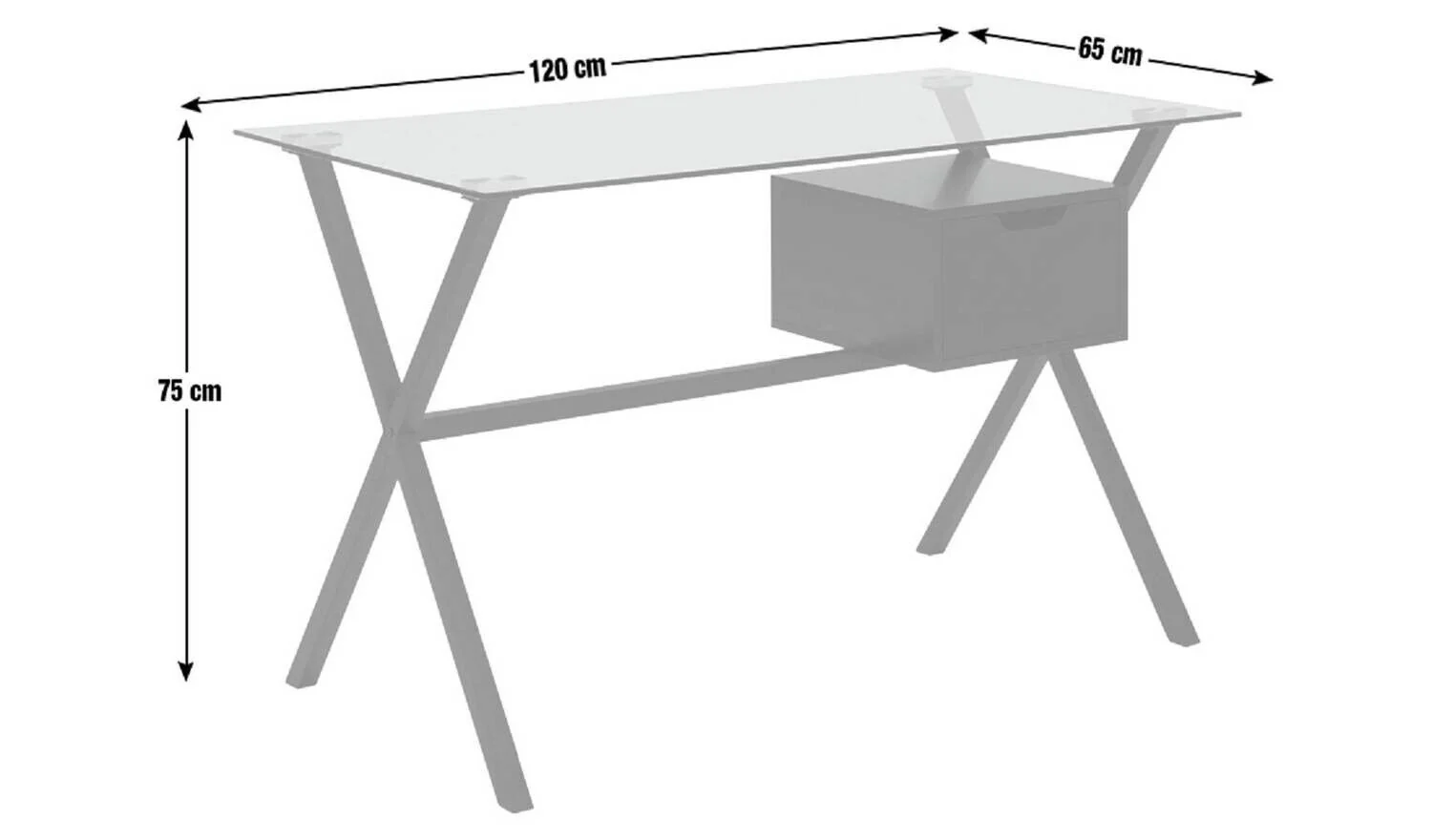 Dria 1 Drawer Desk Black Modern Home Office Furniture Workspace - Image 6