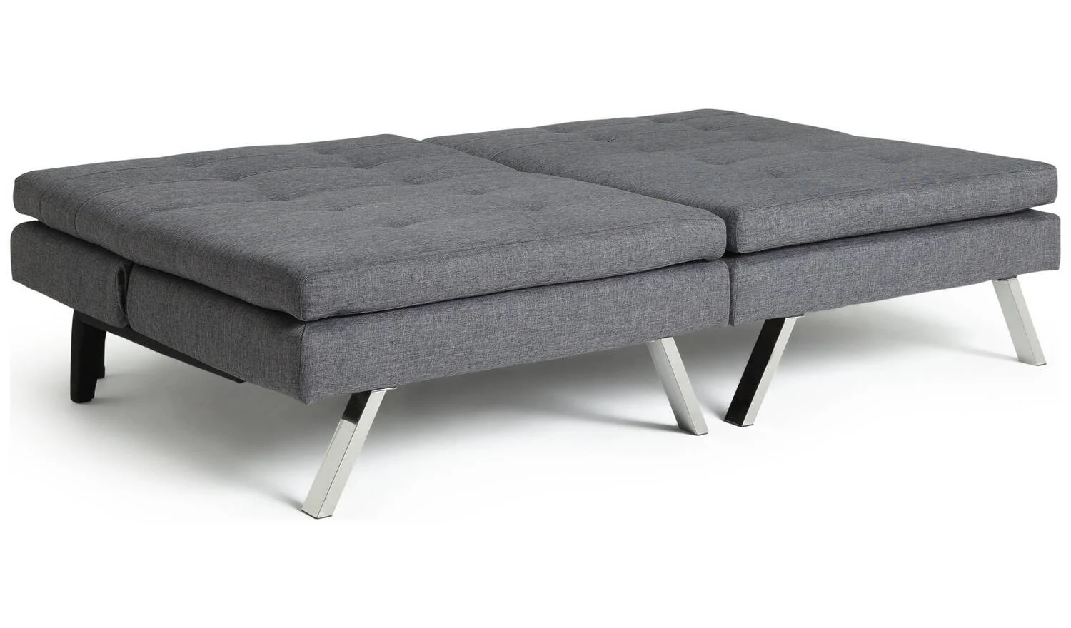 Duo Fabric 2 Seater Clic Clac Sofa Bed Charcoal Modern Multi Functional - Image 4