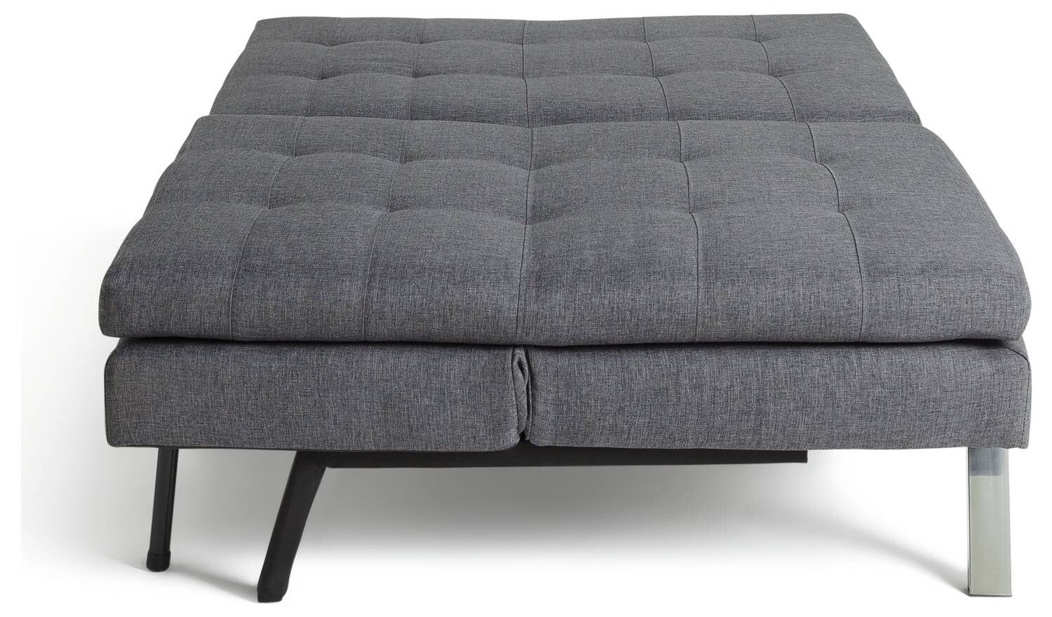Duo Fabric 2 Seater Clic Clac Sofa Bed Charcoal Modern Multi Functional - Image 5