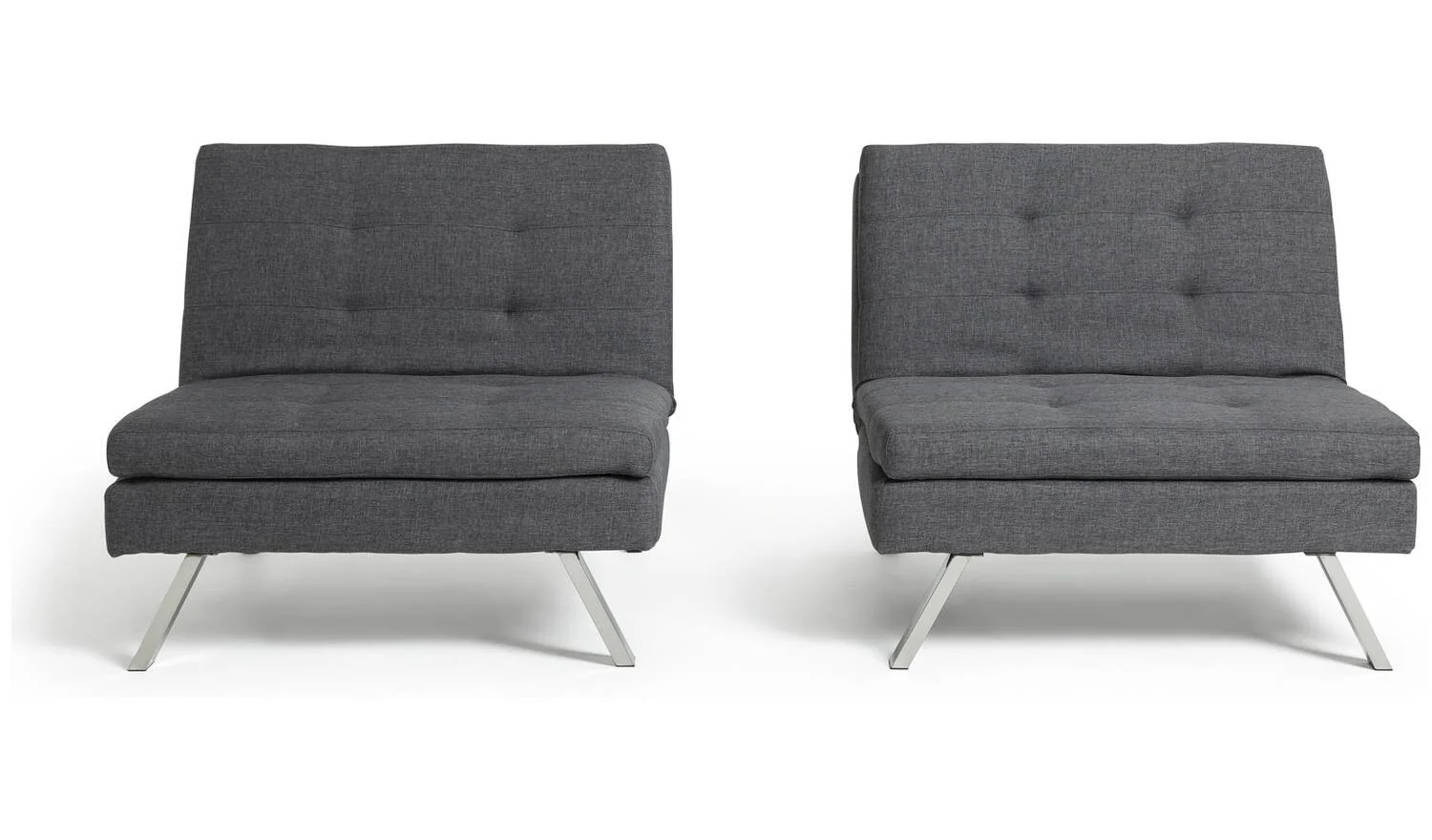 Duo Fabric 2 Seater Clic Clac Sofa Bed Charcoal Modern Multi Functional - Image 8