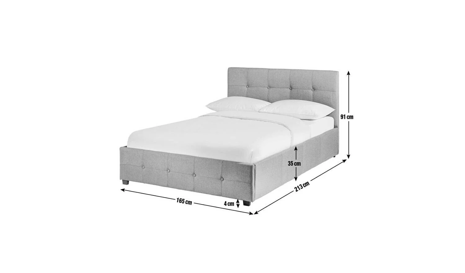 Habitat Eros Kingsize End Opening Ottoman Bed Frame Grey Spacious Storage Bed - Image 2