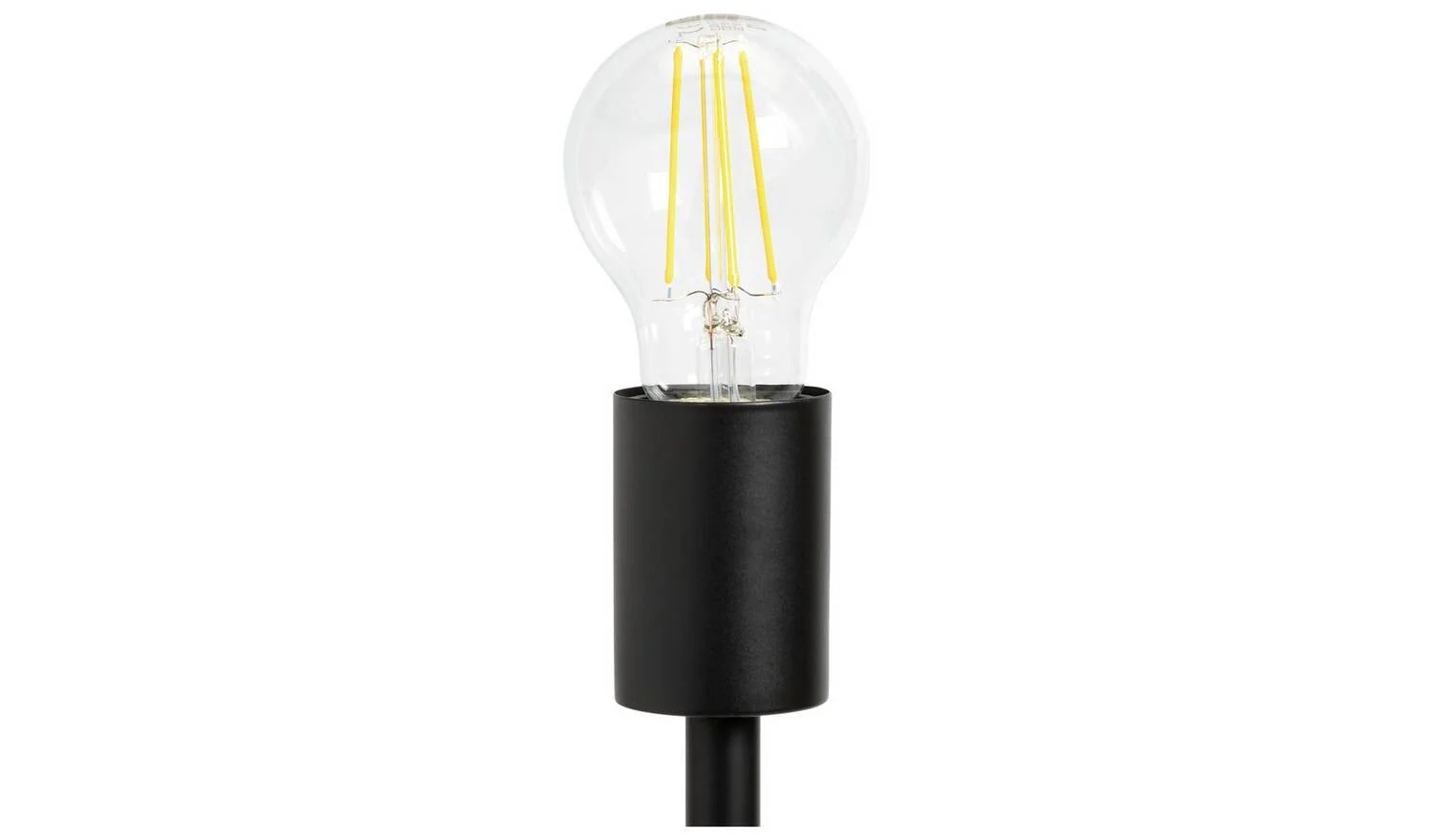 Exposed Bulb 3 Light Floor Lamp Black Modern Industrial Living Room - Image 5