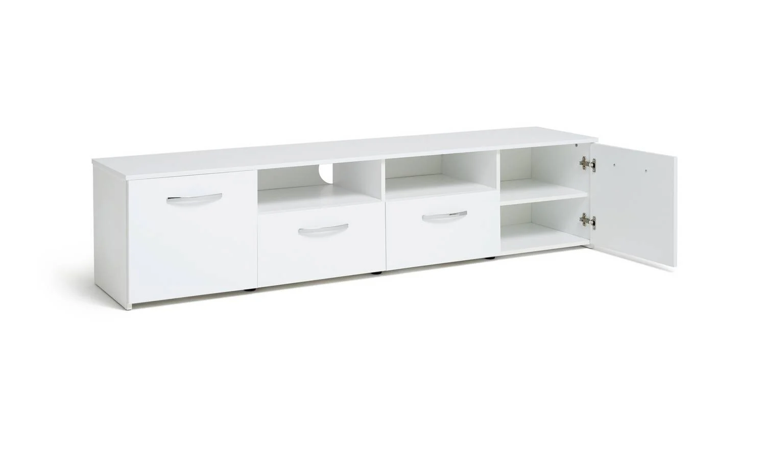 Hayward 2 Door TV Unit White Gloss Storage Cabinet Media Stand Furniture - Image 6